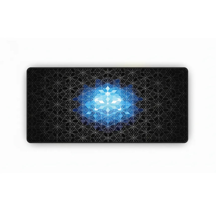 Tapis de souris Gaming RGB - Design Fractal Géométrique "Blue Frost"