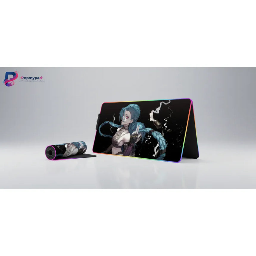 Tapis de souris Gaming RGB - League of Legends Jinx (Édition Chaos)