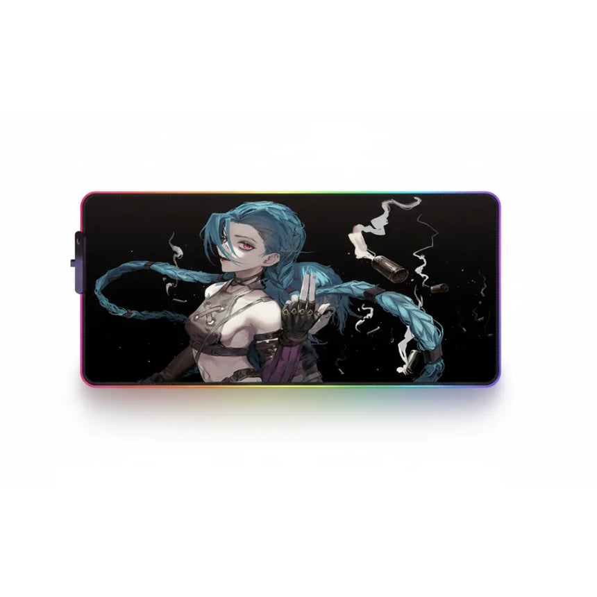 Tapis de souris Gaming RGB - League of Legends Jinx (Édition Chaos)