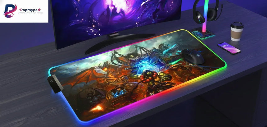 Tapis de souris Gaming RGB - World of Warcraft Edition Azeroth XXL
