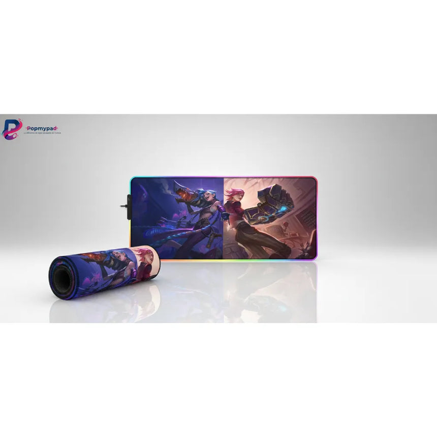 Tapis de souris Gaming RGB League of Legends - Jinx & Vi Arcane Edition