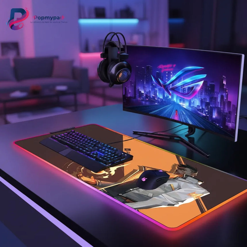 Tapis de souris Gaming Valorant Phoenix RGB - Précision Esport & Glisse Ultime