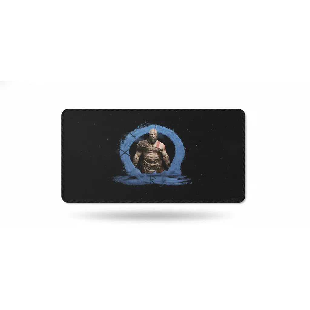 Tapis de souris God of War - Édition Kratos & Symbole Runique Bleu