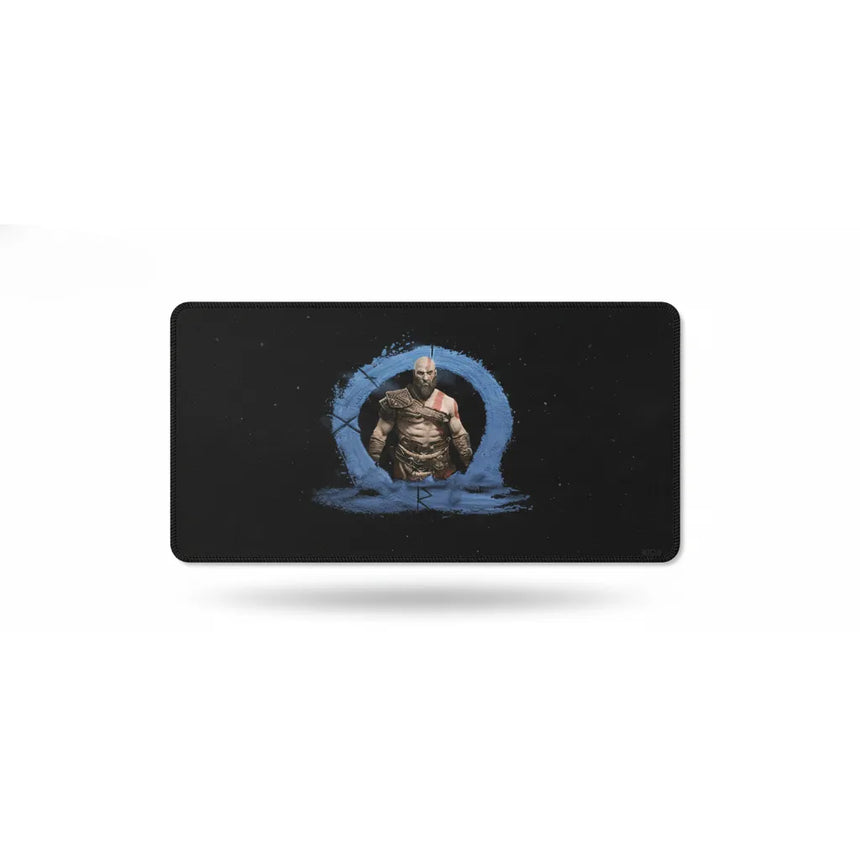 Tapis de souris God of War - Édition Kratos & Symbole Runique Bleu