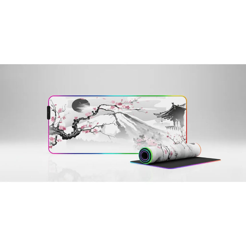 Tapis de souris Japon : L'Éveil du Mont Fuji & Sakura (Édition RGB)