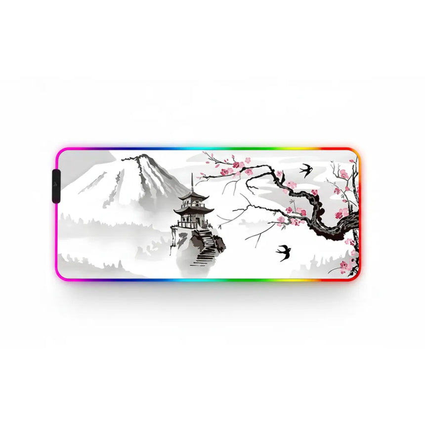 Tapis de souris Japonais - Édition Mont Fuji & Sakura - LED RGB
