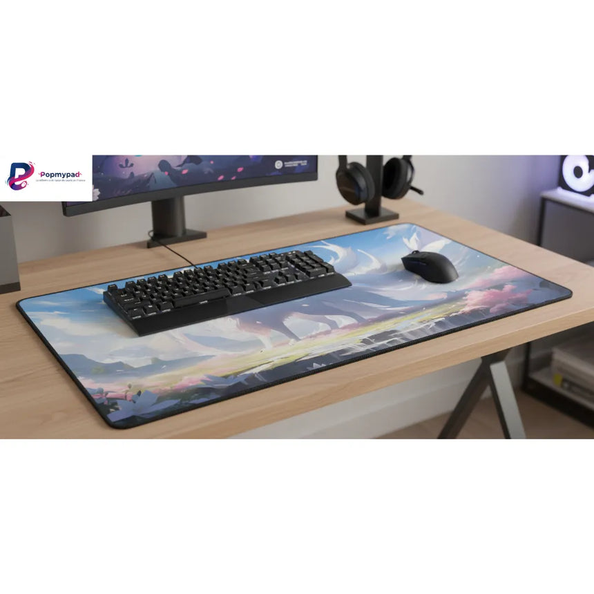 Tapis de souris Kitsune Onirique – Sérénité & Design Japonais Pastel