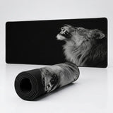 Tapis de souris Lion Noir et Blanc - Portrait Majestueux & Format XXL