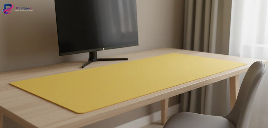 Tapis de souris Minimaliste Jaune Solaire - Sérénité & Confort