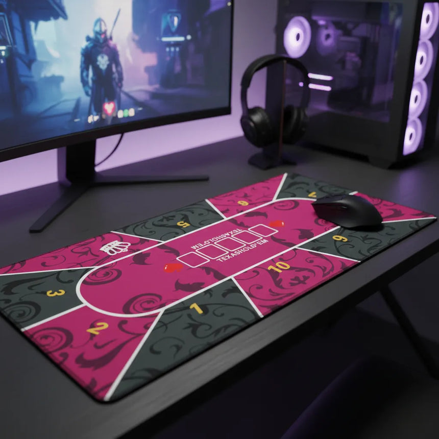 Tapis de souris Poker Texas Hold'em - Design Damassé Édition Royale