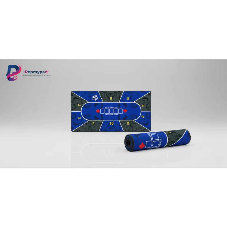 Tapis de souris Poker Texas Hold'em - Édition Royale Bleu & Baroque