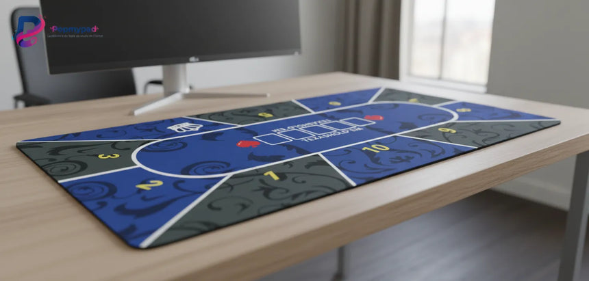 Tapis de souris Poker Texas Hold'em - Édition Royale Bleu & Baroque