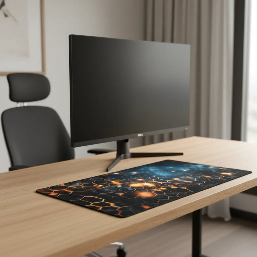 Tapis de souris Polygon Incandescent — Design Cybernétique & Gaming