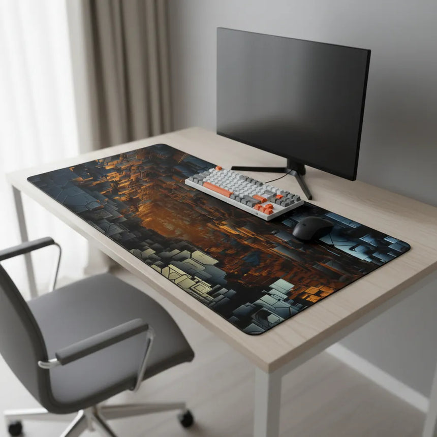 Tapis de souris Polygon — Abysse Géométrique & Design Cyberpunk