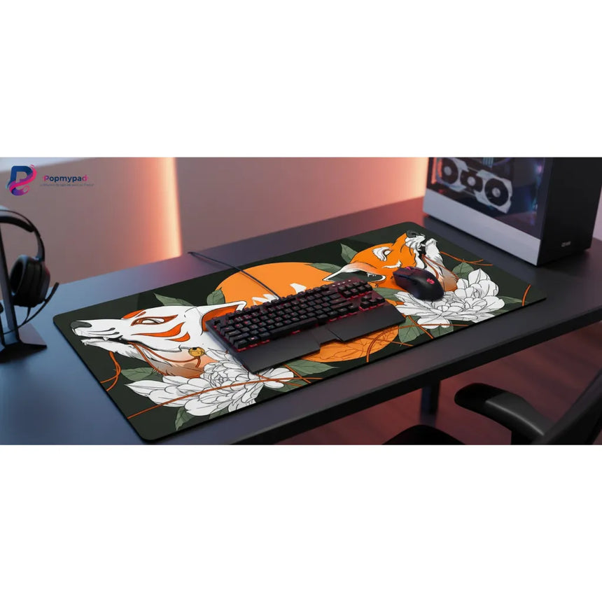 Tapis de souris Renard Japonais - Dualité Kitsune & Style Zen