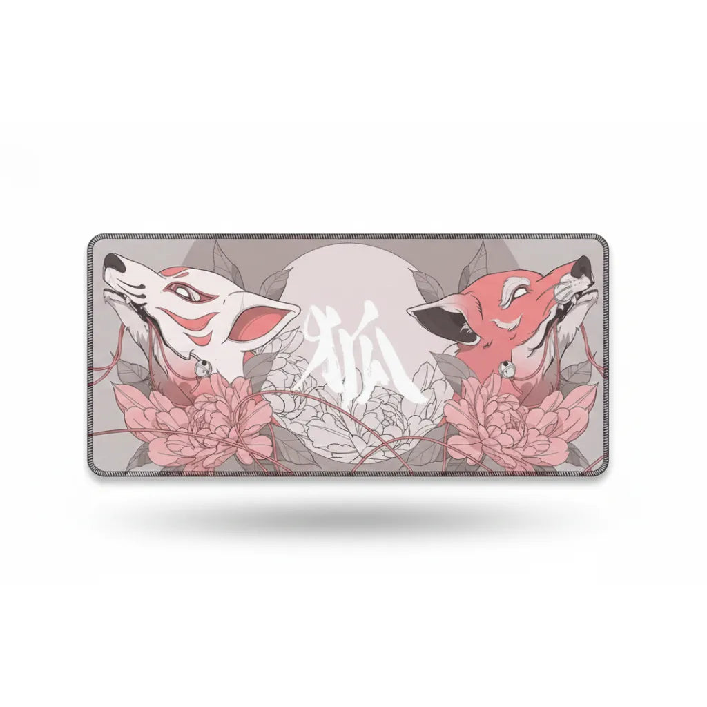 Tapis de souris "Sérénité du Kitsune" – Design Japonais Zen & Minimaliste