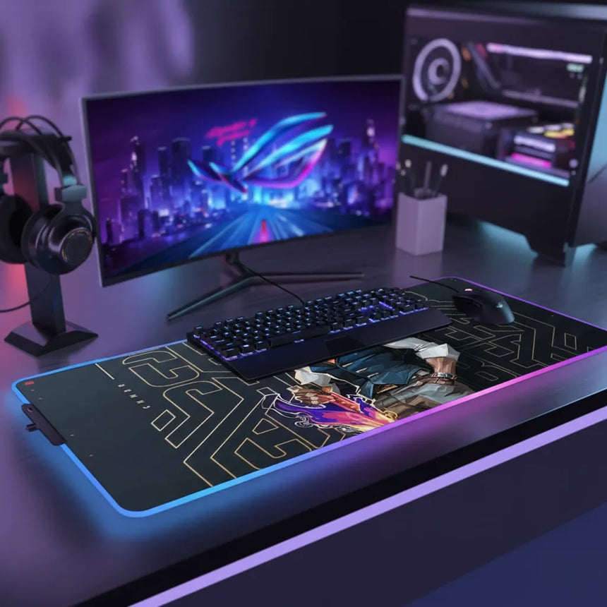 Tapis de souris Valorant - Édition Chamber - XXL RGB & Précision Ultime