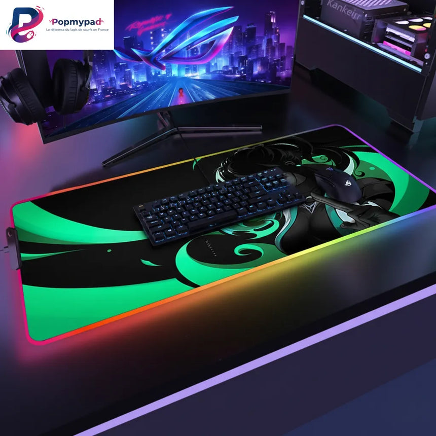 Tapis de souris Valorant - Édition Sage Radiant - Précision Ultime & Design RGB avec clavier et éclairage RGB.