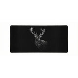 Tapis de souris XXL - Cerf Géométrique "Majestic Stag" - Noir & Blanc Premium