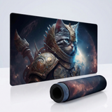 Tapis de souris XXL - Chat Guerrier Cosmique : Édition Gardien de l'Espace