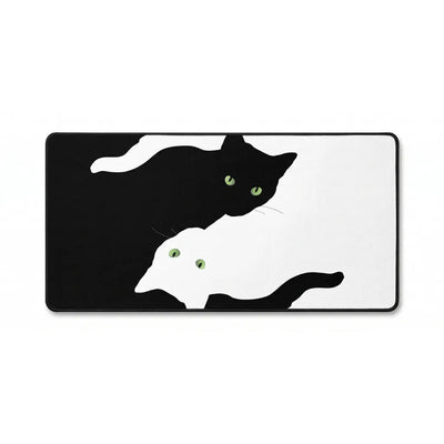 Tapis de souris XXL - Design Chats Noir et Blanc "Yin-Yang"