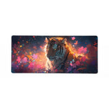 Tapis de souris XXL - Édition Tigre Floral & Lumière Onirique