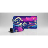 Tapis de souris XXL - Grande Vague Japonaise Onirique (Violet & Rose)