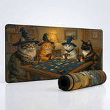 Tapis de Souris XXL Chats Magiciens L'Éveil des Sorciers (900x400mm) - Design Fantastique - PopMyPad