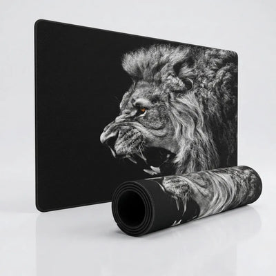 Tapis de souris XXL - Majesté Sauvage (Édition Noir & Blanc)