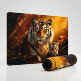Tapis de souris XXL Artistique - L'Éveil du Tigre - Édition Forêt Dorée