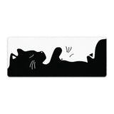 Tapis de souris XXL Chat Yin-Yang — Design Minimaliste Noir & Blanc