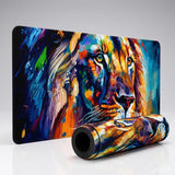 Tapis de souris XXL Lion "Explosion Chromatique" - Édition Artiste