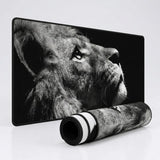 Tapis de souris XXL Lion Majestic - Design Noir et Blanc Premium