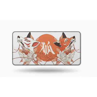 Tapis de souris XXL Renard Japonais - Design Kitsune & Zen Orange