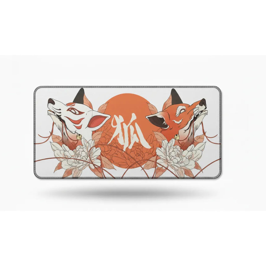 Tapis de souris XXL Renard Japonais - Design Kitsune & Zen Orange