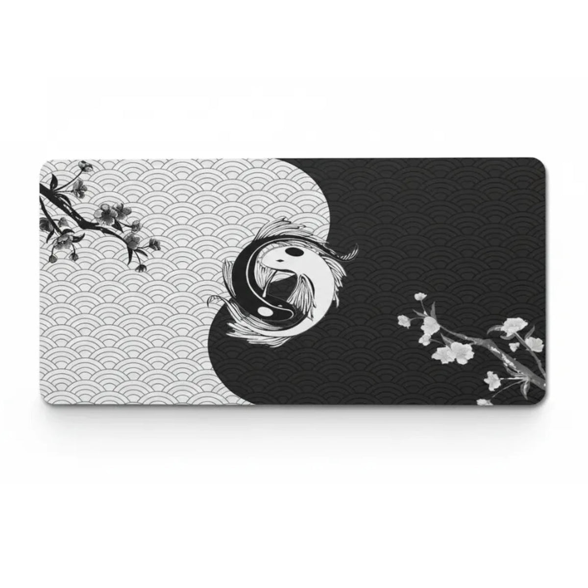 Tapis de Souris XXL Japonais — Carpes Koï, Seigaiha et Sakura | PopMyPad