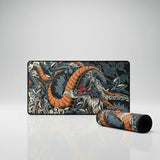 Tapis de Souris XXL Dragon Japonais – Édition Phoenix Orange & Noir avec design de dragon japonais.